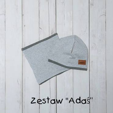 Zestaw Adaś Bambarillo czapka + komin melanż
