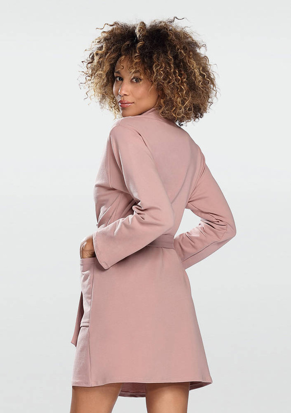 Pola Podomka Szlafrok Damski Dkaren - pudrowy