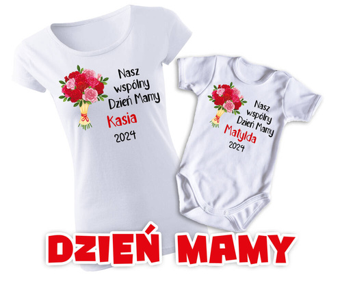 Nasz wspólny Dzień MAMY Moocha koszulka + body biały