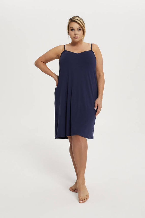 Song Damska koszula nocna, wąskie ramiączko Italian Fashion - granatowy