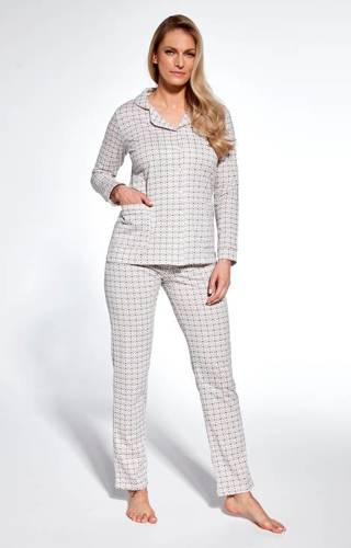 482/364 Ella Piżama damska rozpinana Cornette - ecru