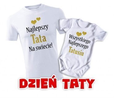 "Komplet dla taty i dziecka na DZIEŃ OJCA" Moocha koszulka + body biały