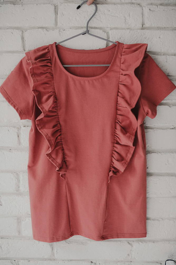 Milky Waves Milk&Love Bluzka do karmienia z krótkim rękawem dusty cedar