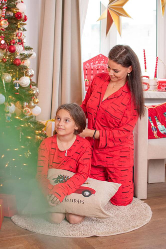 718 Madeleine Cat Love Piżama Damska Forex - czerwony