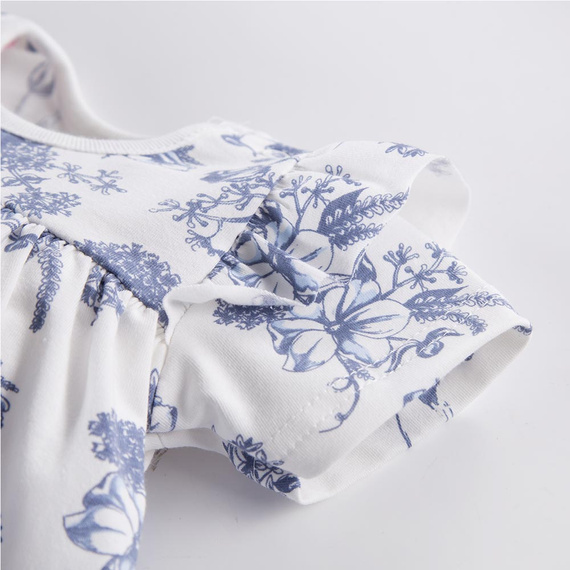 Botanic Eevi Sukienko-body, krótki rękaw - biały druk