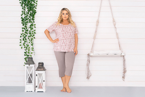 Kalmia Piżama Damska krótki rękaw, 3/4 spodnie Italian Fashion- druk