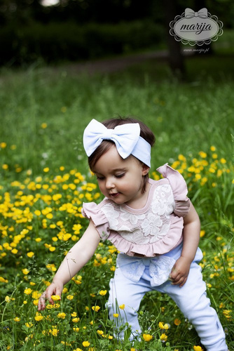 2116K Julietta Opaska z kokardką Marija - błękitny