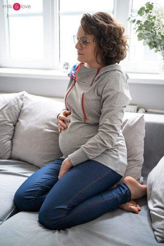 Tregginsy ciążowe z niskim pasem Milk&Love granatowe