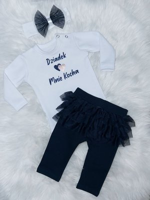 "Dziadek mnie kocha"  Bambarillo Body z długim rękawem- białe