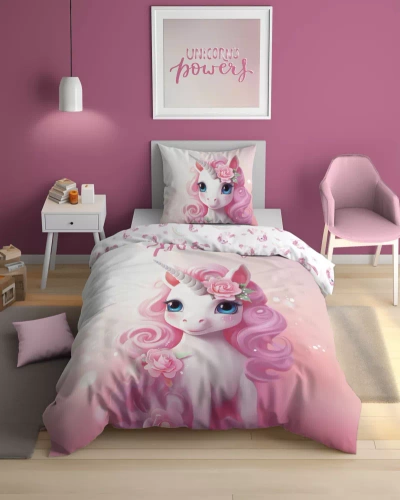 5418 A Jednorożec Pościel bawełniana świecąca w ciemności Detexpol