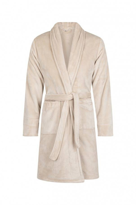 Żona + Korona Szlafrok damski polarowy ByShelly - beżowy/złoty