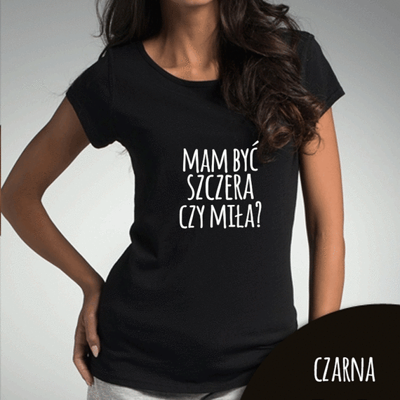 Bluzka damska "Szczera czy miła" Moocha biały