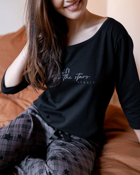 Sensis Reach For The Stars Piżama damska - czarny-brązowy