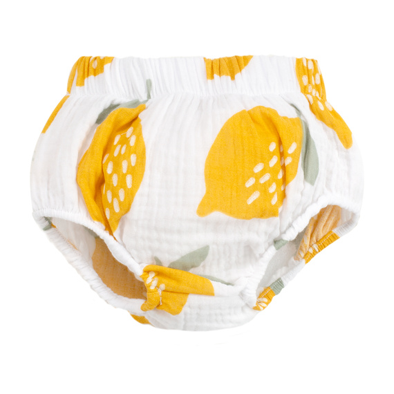 Bloomersy muślinowe Lemons Pinokio - letnie majteczki z bawełny w cytryny