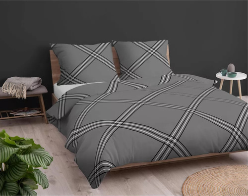 4959B Pościel bawełniana geometria Detexpol - szary