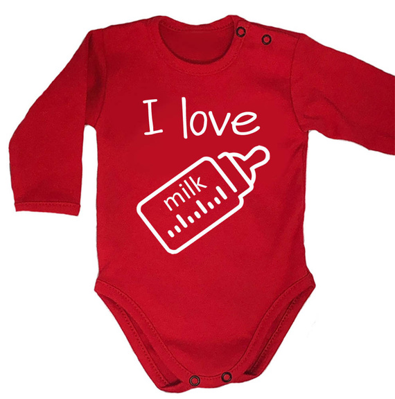 "I love milk" Moocha body długi rękaw czarny