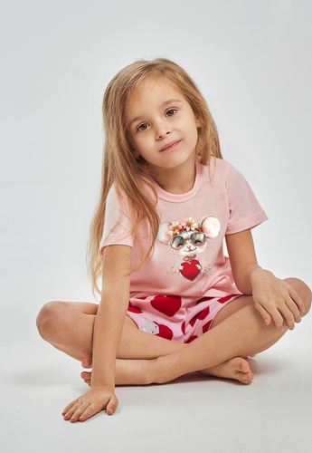Piżama dziewczęca Taro 3559 Mika różowa 100% bawełna