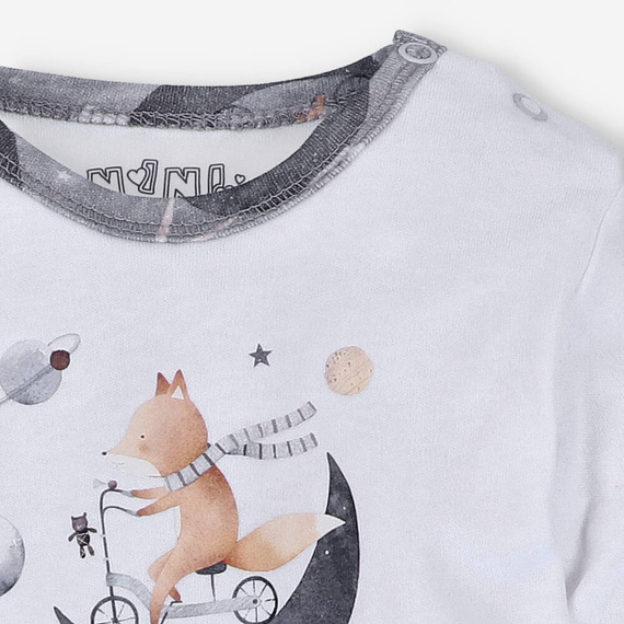 Space Tour Body z bawełny organicznej Nini biały