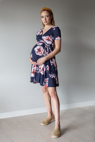 122 Sukienka ciążowa  i do karmienia MIRACLE- czarny