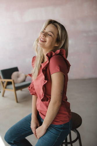 Milky Waves Milk&Love Bluzka do karmienia z krótkim rękawem dusty cedar