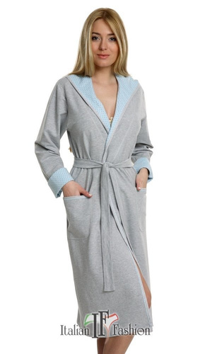 Szlafrok Damski Komfort Italian Fashion- melanż/róż