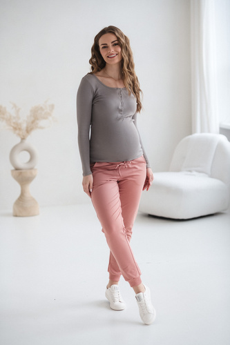 Bluzka ciążowa i do karmienia Tummy Milk&Love wiskoza szara