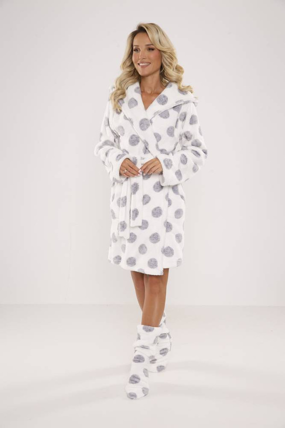 323 Kropki Szlafrok Forex - ecru