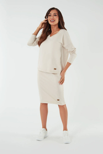 Stella spódnica damska midi Italian Fashion - beżowy