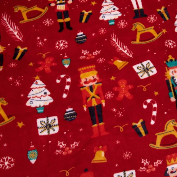 Merry Cozy Pościel świąteczna czerwona miś Spod Igły i Nitki– mikrofibra pluszowa 210 g/m²