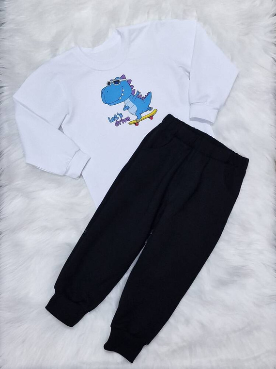 Let's drive Bambarillo Koszulka dziecięca długi rękaw- biały