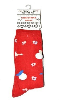 3287 Skarpety Męskie Christmas Socks RiSocks 05  czerwony