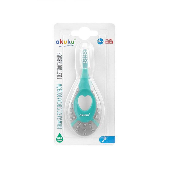 Szczoteczka silikonowa Akuku + etui zielony