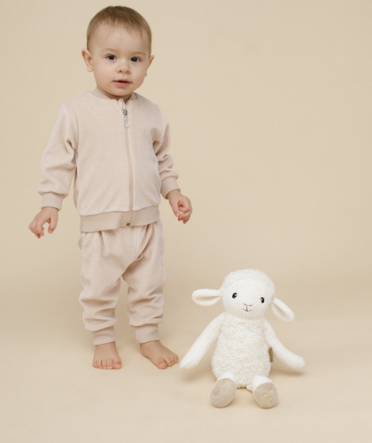 Lovely Day Pinokio Welurowa Bluza na zamek - beżowy