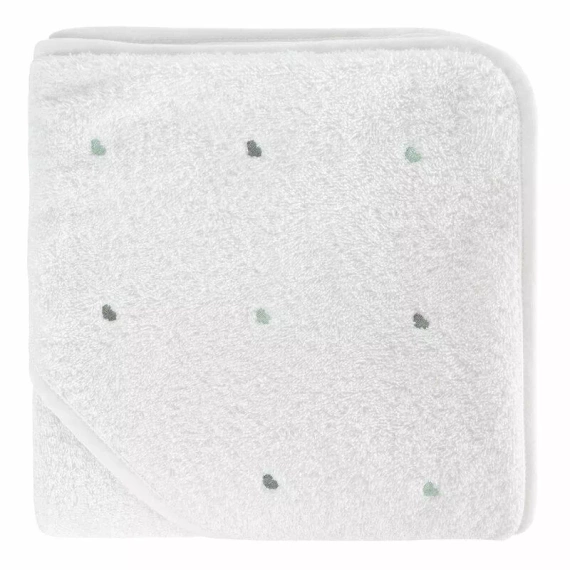 Baby 60 Serca niemowlęce okrycie kąpielowe Eurofirany biały/miętowy