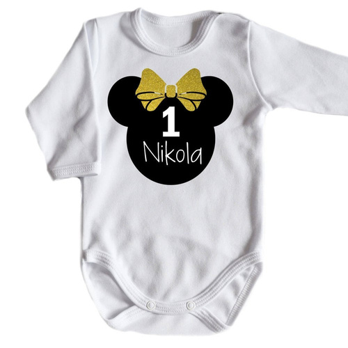 Body długi rękaw 1" urodziny roczek" Moocha czerwony