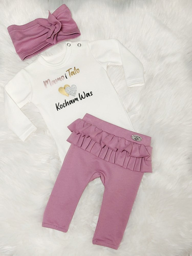 "Mamo i Tato Kocham Was" Bambarillo Body z długim rękawem- ecru