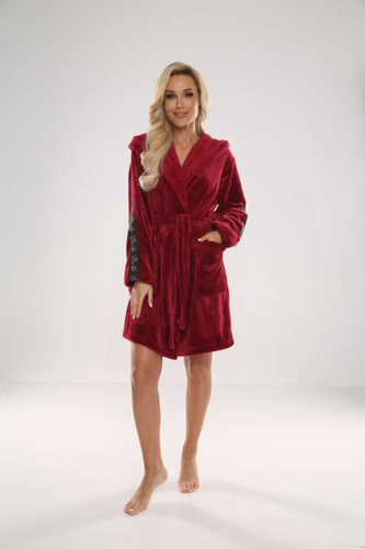 626 Abigail Krótki Szlafrok damski Forex - bordo