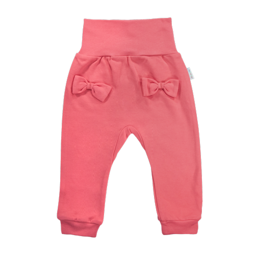 SKB010 Basic Mamatti Spodnie niemowlęce dla dziewczynki - koralowy