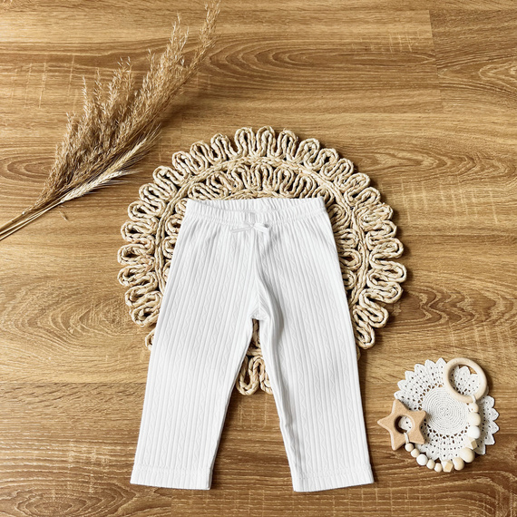 SLAG002 EkoBaby Mamatti Spodnie dziewczęce - biały