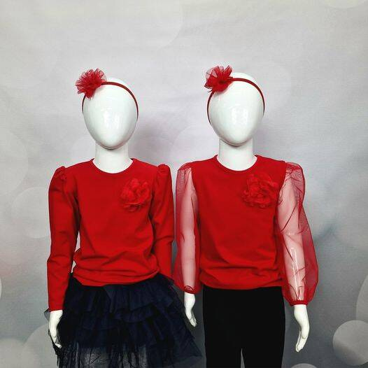 Rossa I Bluzka dziecięca długi rękaw Bambarillo czerwony