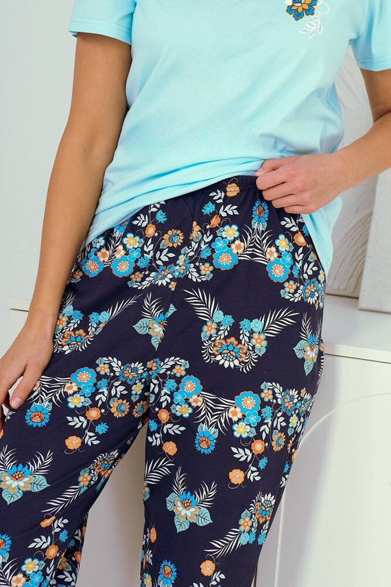 3329 Kristen Piżama Damska Taro- turkusowy