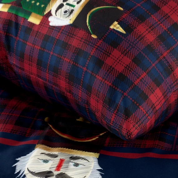 Peter Pościel świąteczna satynowa dziadek do orzechów Eurofirany granatowy