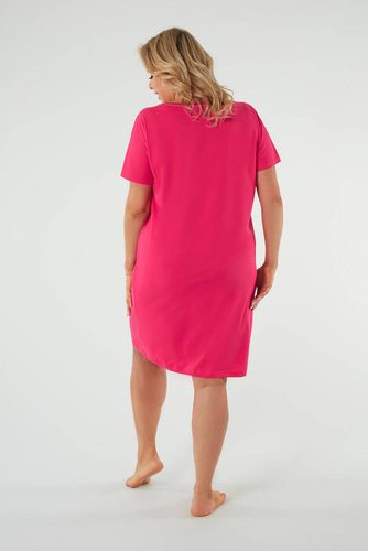 Selfie koszula nocna, krótki rękaw Italian Fashion - amarantowy