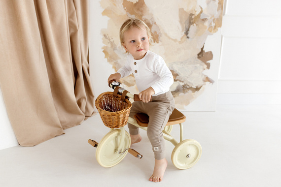 "Natural Waffel" Makoma Spodnie niemowlęce sage