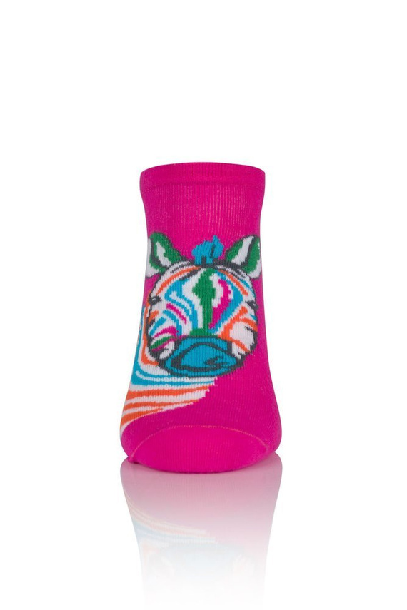 S118S Zebra Italian Fashion Skarpety- amarantowy druk