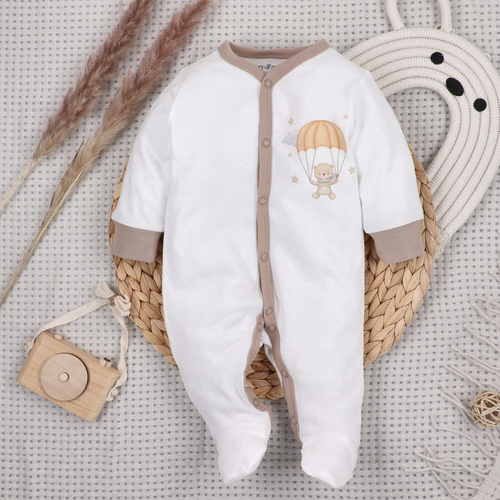 ABN-5507 Sky Journey Pajac niemowlęcy Nini | Bawełna organiczna, zapięcie na napy