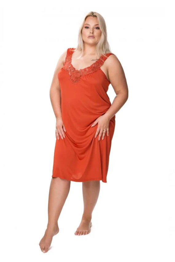 4114 Róża halka koszula nocna damska Mewa ceglasty