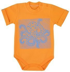 Bawełiane Body  krótki rękaw "JOŚMIORNICA" Koala- żółty