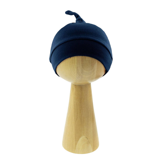 052 Czapeczka niemowlęca z węzełkiem "Basic" Nicol - granatowy