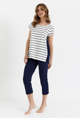 448 Piżama damska  Cana - ecru - granatowy